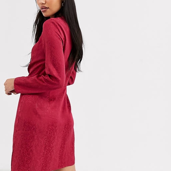 & Other Stories || Jacquard Snake Print Knot-Detail Mini Dress - Picture 3 of 12